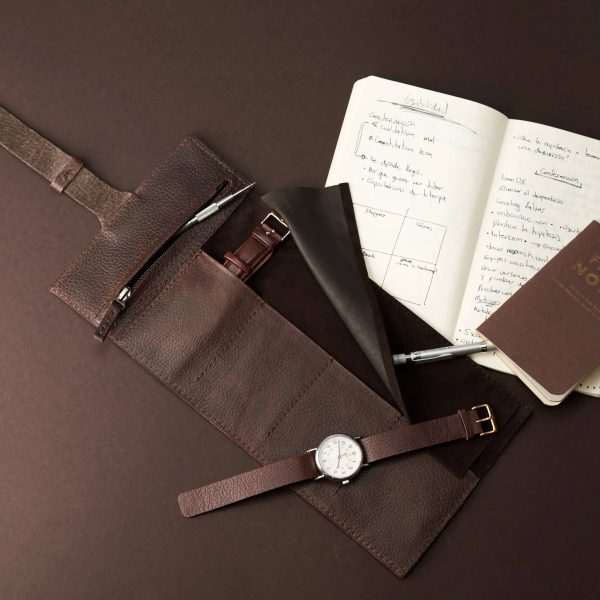 Brown Leather Watch Roll