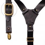 Buckle Leather Suspenders