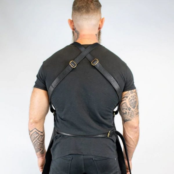 CROSS-BACK POCKETED LEATHER APRON HEAVY DUTY