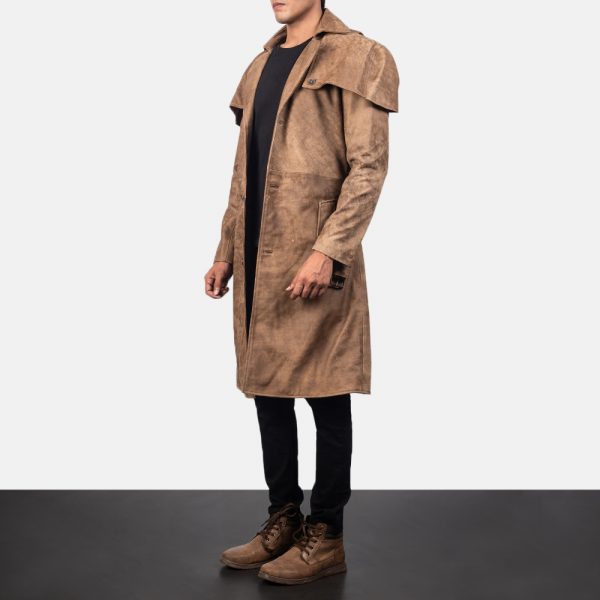 Deux Brown Leather Duster