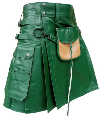 Green Leather Kilt