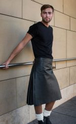 Long Leather Kilt