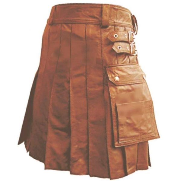Luxurious Brown Leather Kilt