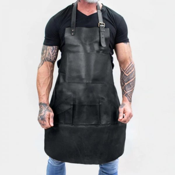 OVER NECK LEATHER APRON