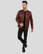 Reddish Brown Leather Jacket
