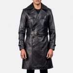 Mens Leather Duster Trench Coat