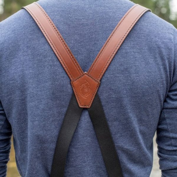Stylish Brown Leather Suspender