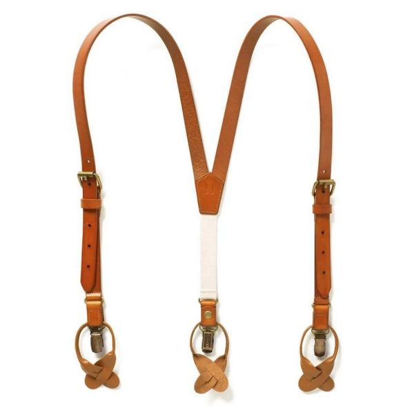 Light Brown Leather Suspenders