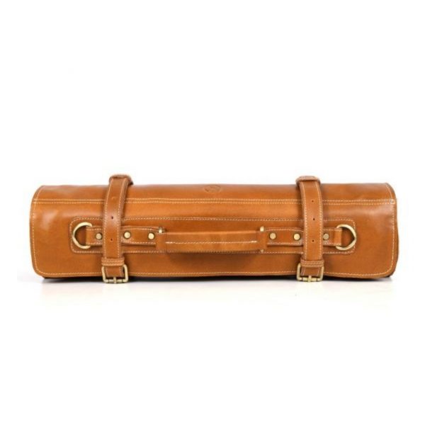 Tuscania Leather Knife Roll & Bag Combo - Ochre Brown