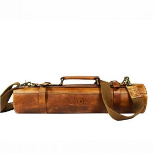 Tuscania Leather Knife Roll - Caramel Brown