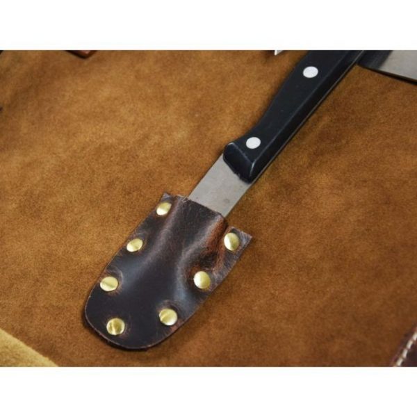 Tuscania Leather Knife Roll - Walnut Brown