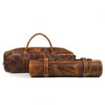 Vicenza Leather Knife Roll & Bag Combo - Tawny Brown