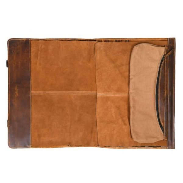 Vicenza Leather Knife Roll & Bag Combo - Tawny Brown