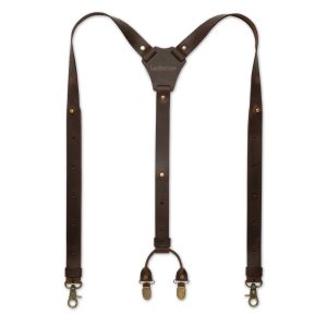 Brown Leather Suspenders