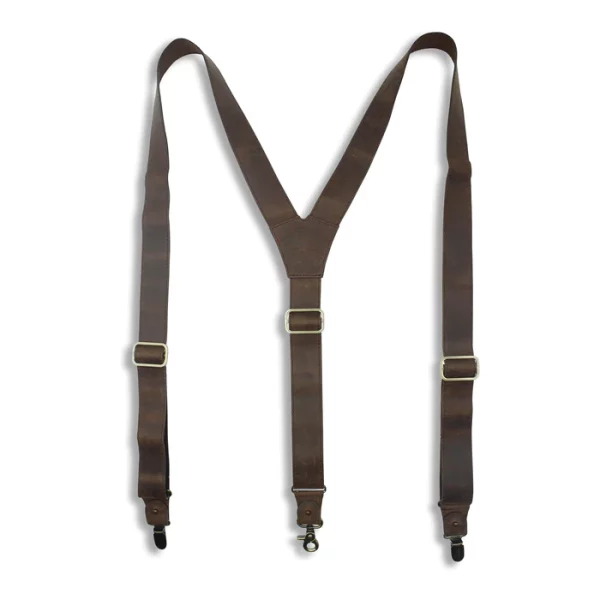 brown leather suspenders