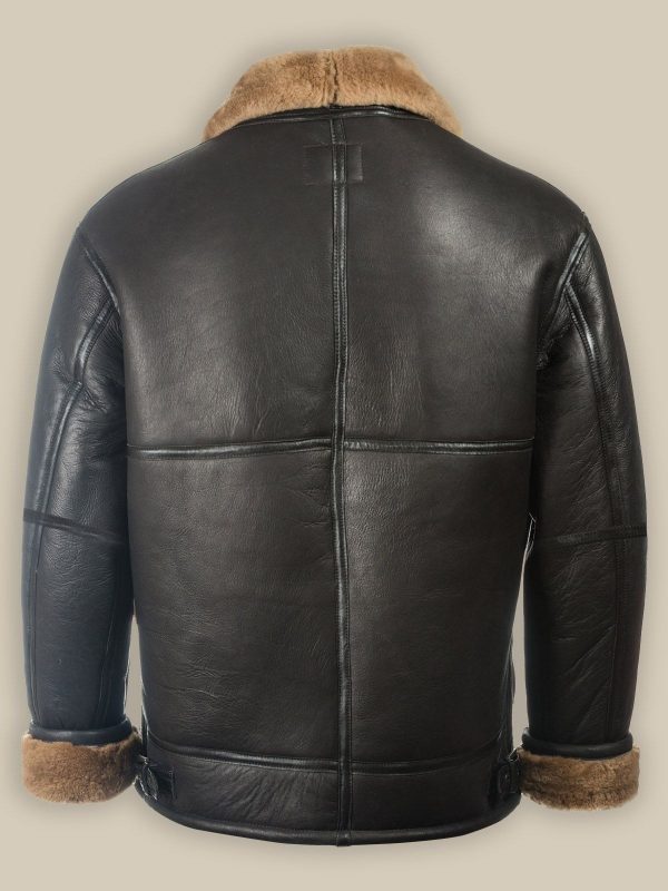 Men Black Aviator Shearling Jacket 1