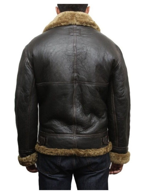 Men Black B3 Bomber Shearling Leather Jacket 1