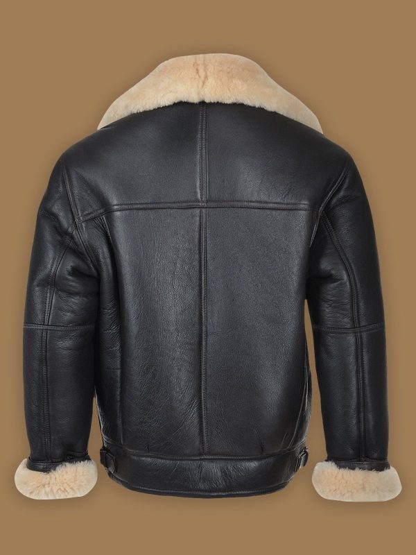 Men Black B3 Shearling Leather Jacket 1