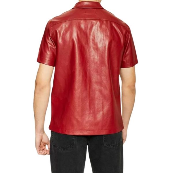 Short Sleeve Leather Shirt