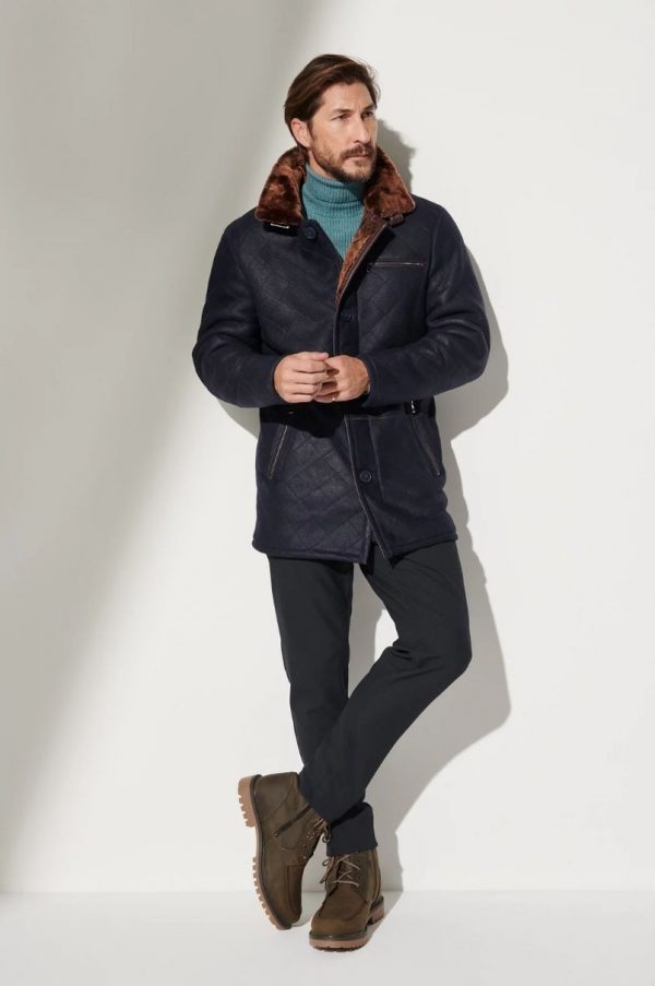 Hayes Quilted Spanish Shearling Sheepskin Car Coat