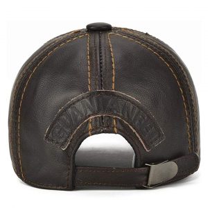 Outdoor Adjustable Real Leather Baseball Cap
