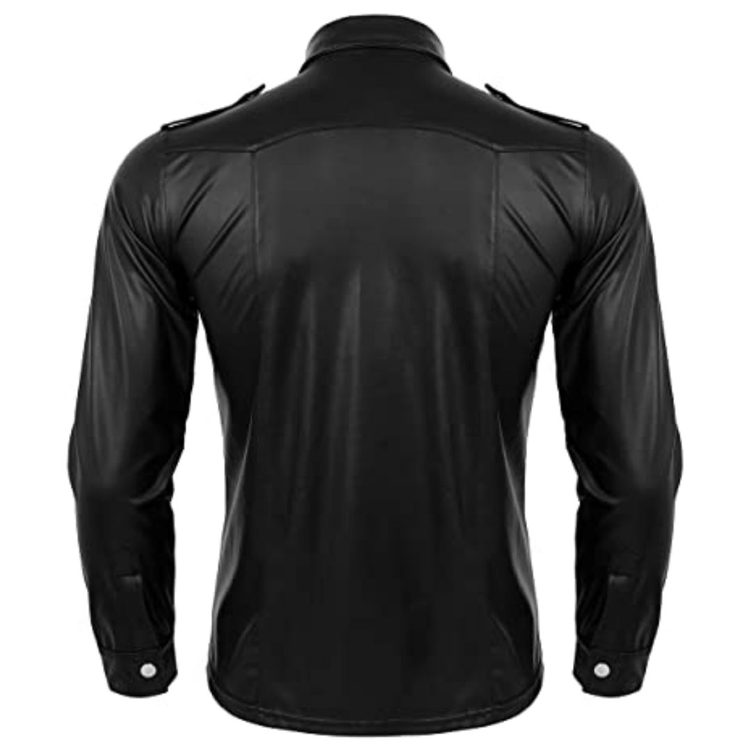 Leather Police Uniform Shirt | Durable and Stylish | Free Shipping