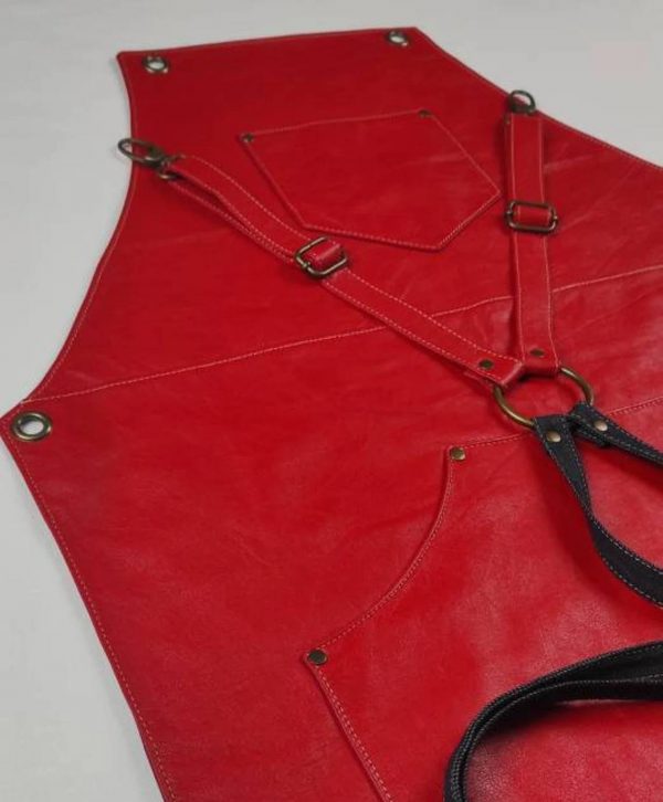 Red Leather Apron in United States