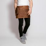 brown leather waist apron