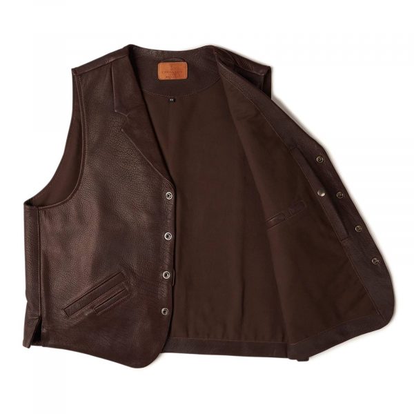 Brown Bison Leather Vest