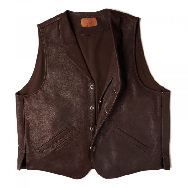 Brown Bison Leather Vests