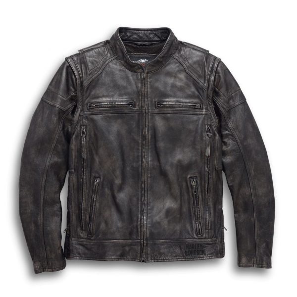 Mens Dauntless Convertible Leather Jacket