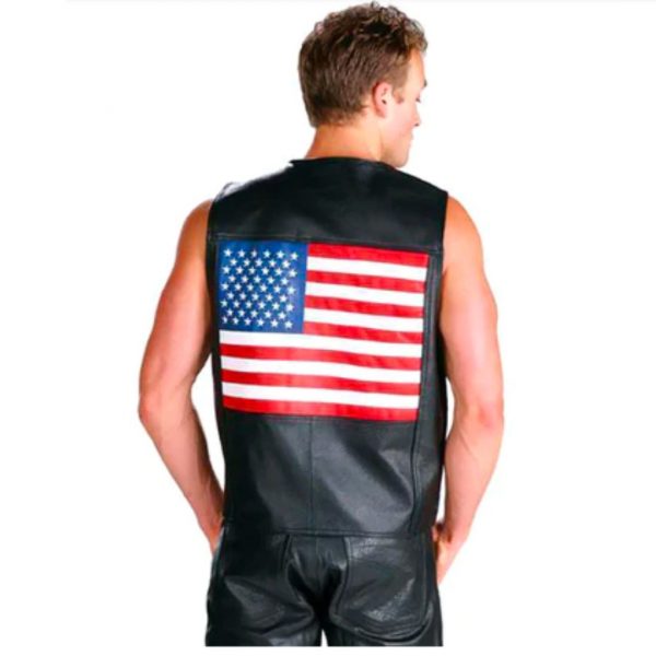 American Flag Leather Vest