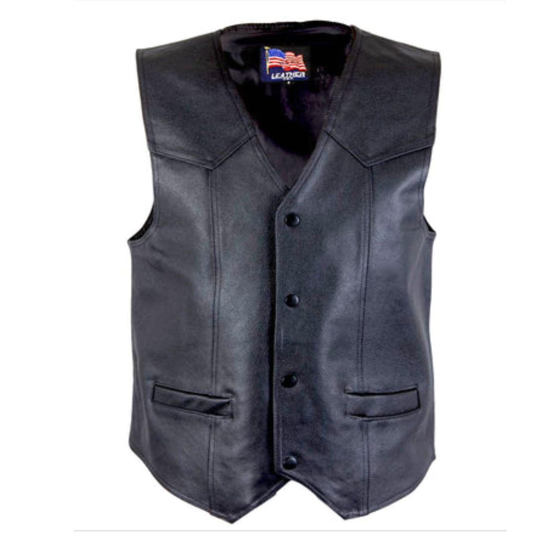 American Flag Leather Vest | Free Shipping USA
