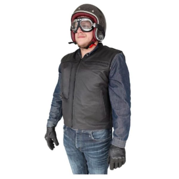 helite custom leather airbag vest