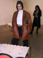 Bella Hadid Brown Leather Jackets
