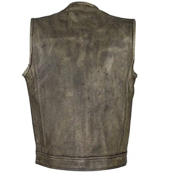 distressed leather vest in United States