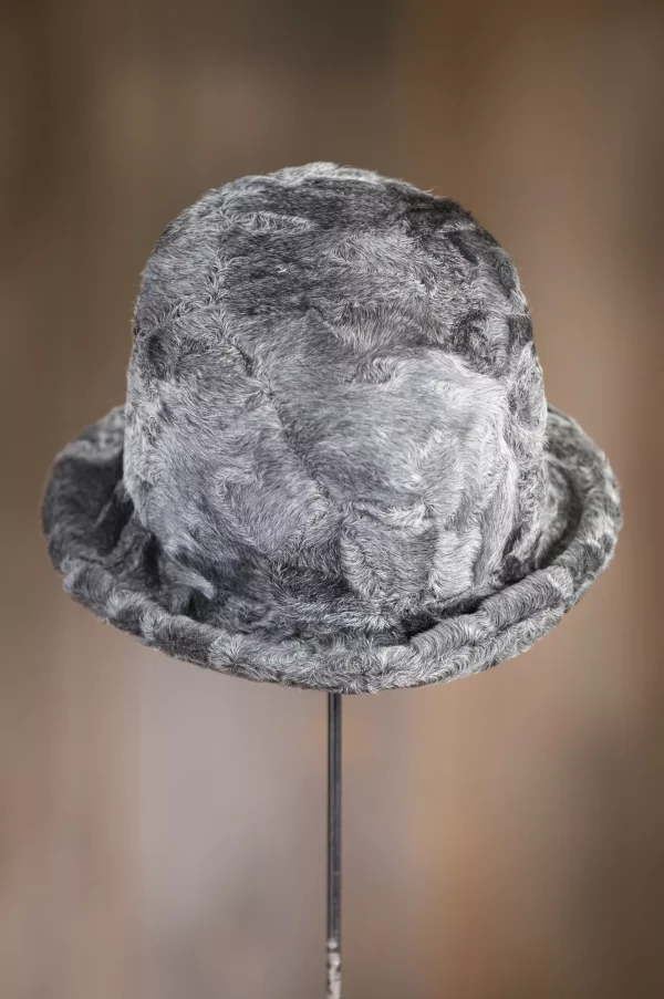 Curly Canadian Swakara Lamb Fur Cloche Hat