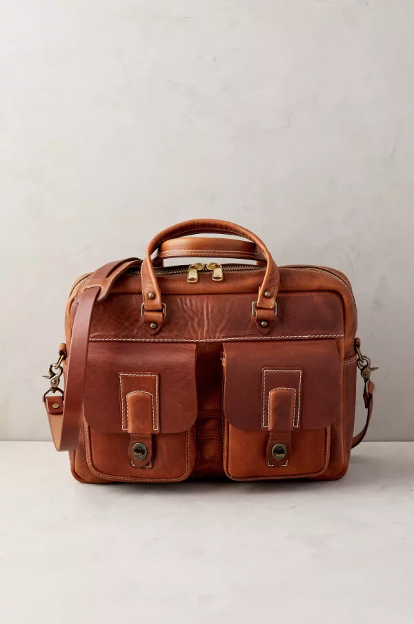 Pioneer CEO Leather Briefcase with Concealed Carry Pocket