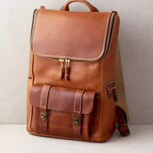 Pioneer Horween Leather Backpack with Concealed Carry Pocket