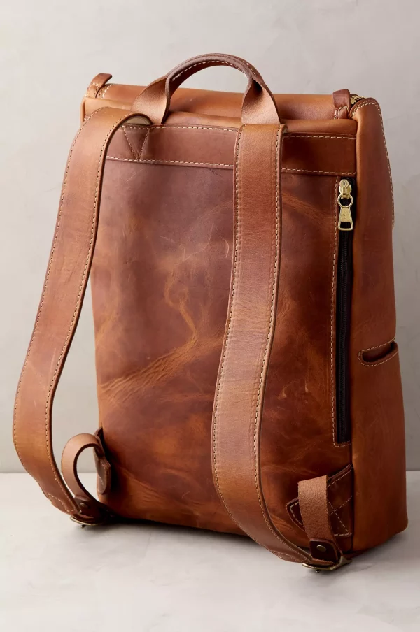 Pioneer Horween Leather Backpack with Concealed Carry Pocket