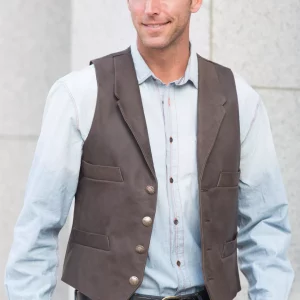 Travis 4-Pocket Cowhide Leather Vest