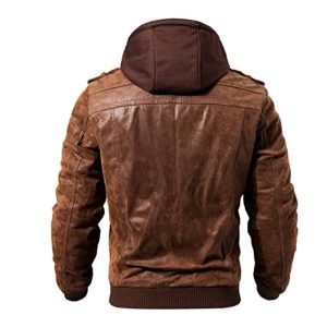 mens hooded leather motorcycle jacket