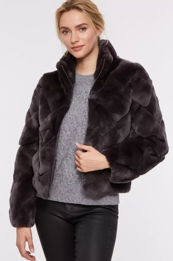 Rosa Reversible Rex Rabbit Fur Jacket