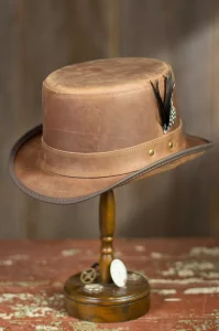 Steampunk Leather Stoker Hat