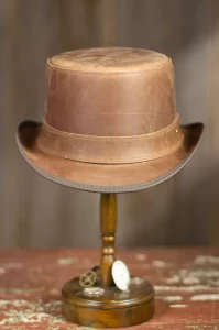 Steampunk Leather Stoker Hat