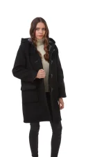 Womens Black Duffle Coat