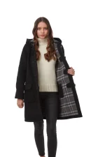 Womens Black Duffle Coat