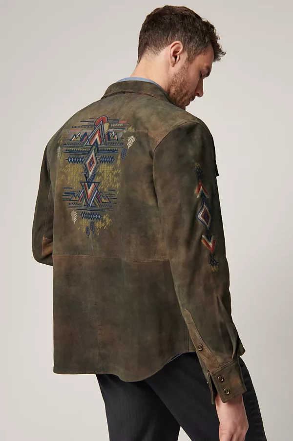 Bison Peak Embroidered Goatskin Suede Leather Shirt United States