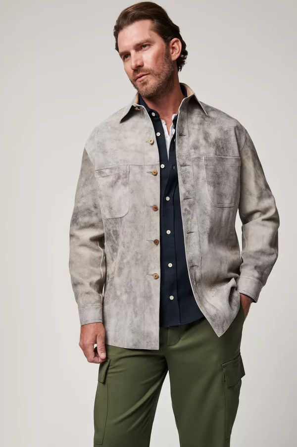 Chase Reversible Lambskin Suede Leather Shirt Jacket