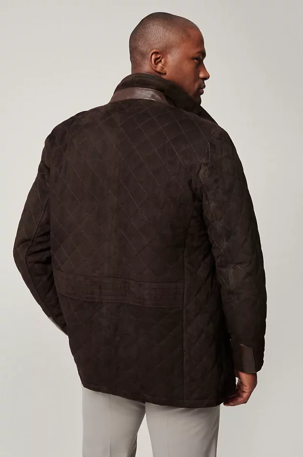 Christian Quilted Lambskin Suede Leather Coat United States